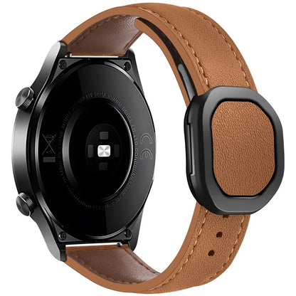 KALEBOL For Huawei Watch GT 3 42mm / GT 3 Pro 43mm Watch Strap 20mm Nautilus Magnetic Buckle Genuine Cow Leather Band