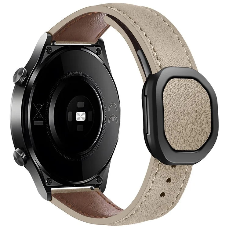 KALEBOL For Huawei Watch GT 3 42mm / GT 3 Pro 43mm Watch Strap 20mm Nautilus Magnetic Buckle Genuine Cow Leather Band
