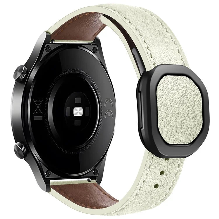KALEBOL For Huawei Watch GT 3 42mm / GT 3 Pro 43mm Watch Strap 20mm Nautilus Magnetic Buckle Genuine Cow Leather Band