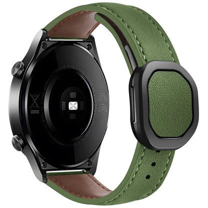KALEBOL For Huawei Watch GT 3 42mm / GT 3 Pro 43mm Watch Strap 20mm Nautilus Magnetic Buckle Genuine Cow Leather Band