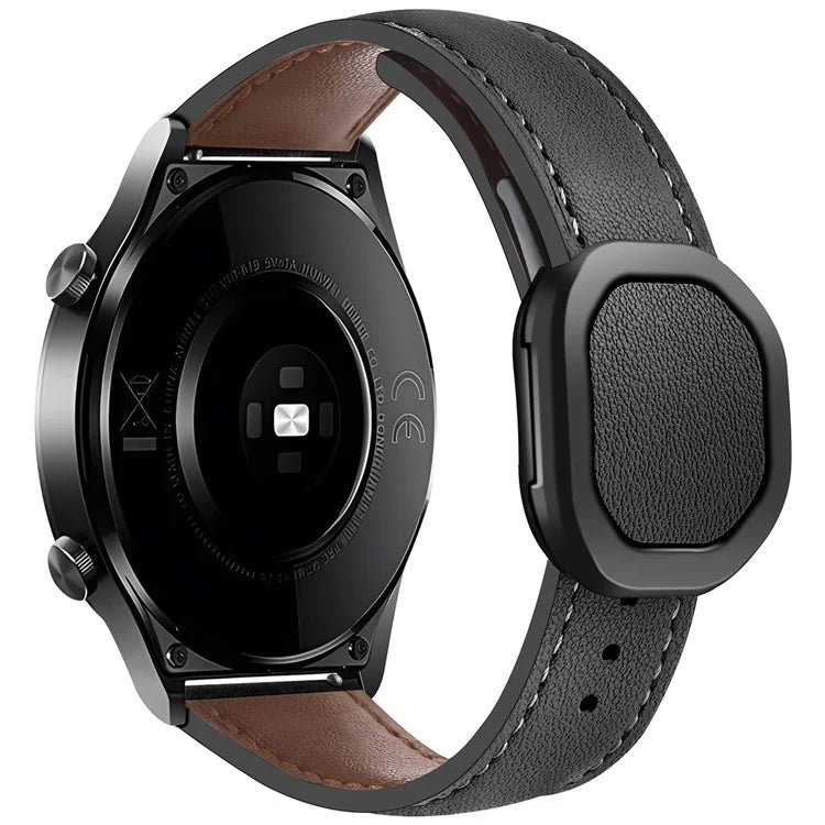 KALEBOL For Huawei Watch GT 3 42mm / GT 3 Pro 43mm Watch Strap 20mm Nautilus Magnetic Buckle Genuine Cow Leather Band