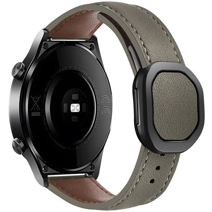 KALEBOL For Huawei Watch GT 3 42mm / GT 3 Pro 43mm Watch Strap 20mm Nautilus Magnetic Buckle Genuine Cow Leather Band