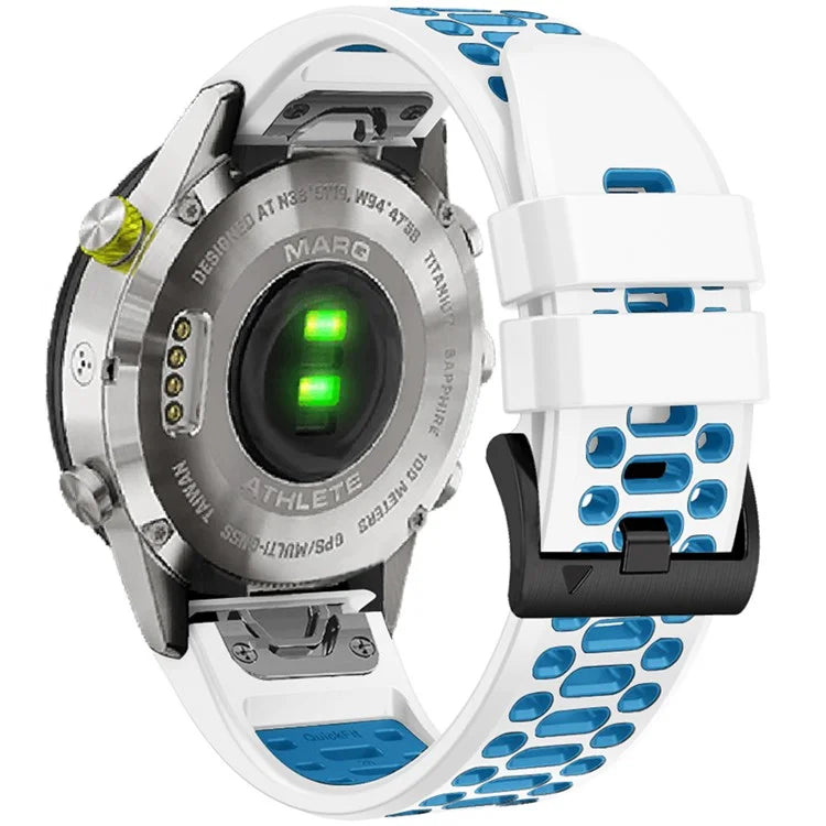 KALEBOL For Garmin Fenix 7 / 7 Pro / 6 / 6 Pro Watch Strap Quickfit 22mm Dual Color Silicone Band