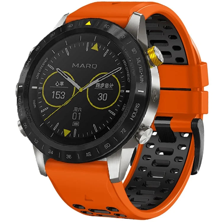 KALEBOL For Garmin Fenix 7 / 7 Pro / 6 / 6 Pro Watch Strap Quickfit 22mm Dual Color Silicone Band