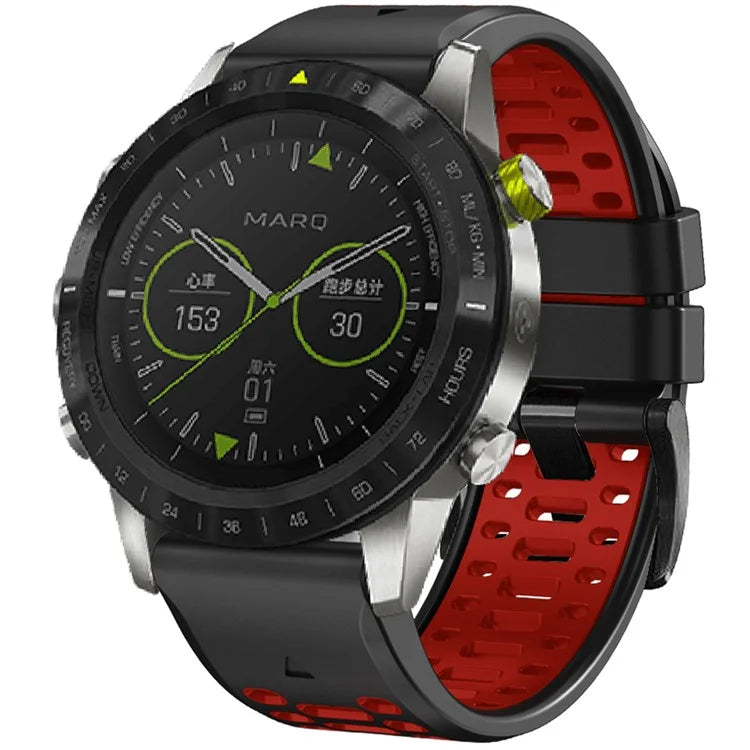 KALEBOL For Garmin Fenix 7 / 7 Pro / 6 / 6 Pro Watch Strap Quickfit 22mm Dual Color Silicone Band