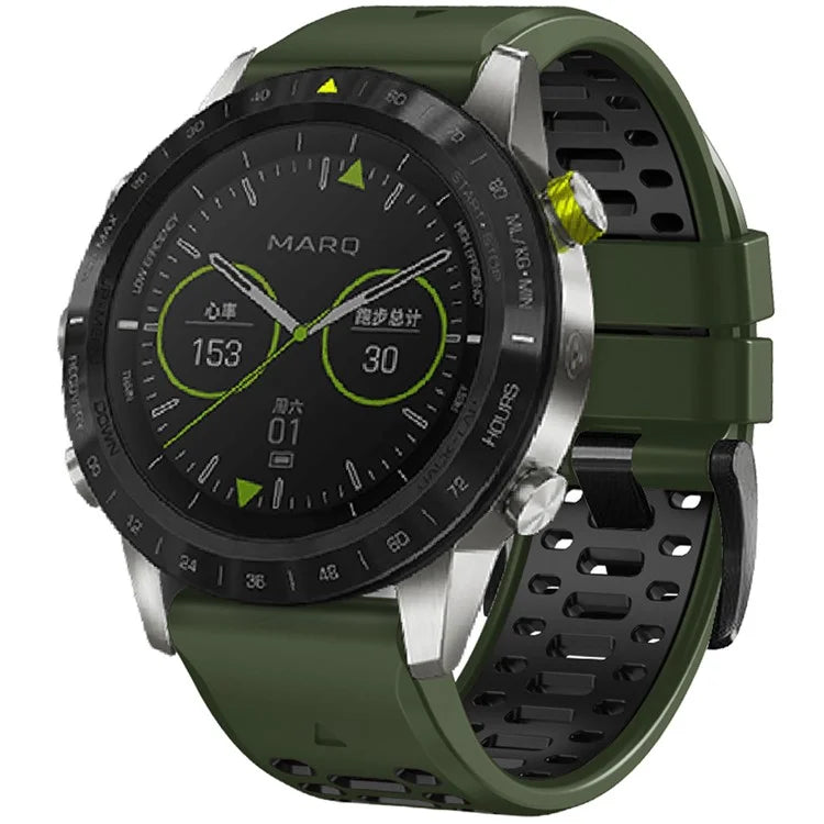KALEBOL For Garmin Fenix 7 / 7 Pro / 6 / 6 Pro Watch Strap Quickfit 22mm Dual Color Silicone Band