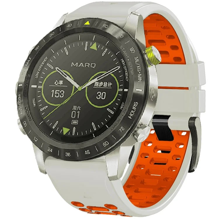 KALEBOL For Garmin Fenix 7 / 7 Pro / 6 / 6 Pro Watch Strap Quickfit 22mm Dual Color Silicone Band