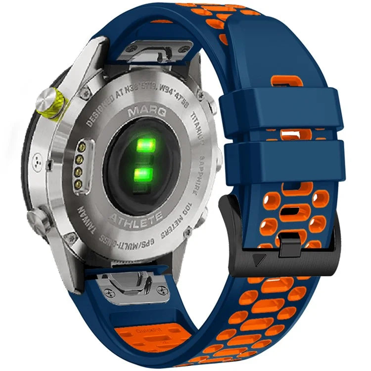 KALEBOL For Garmin Fenix 7X / 7X Pro / 6X / 6X Pro Watch Strap Quickfit 26mm Dual Color Silicone Band