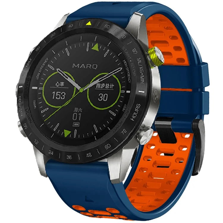 KALEBOL For Garmin Fenix 7X / 7X Pro / 6X / 6X Pro Watch Strap Quickfit 26mm Dual Color Silicone Band