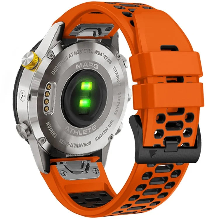 KALEBOL For Garmin Fenix 7X / 7X Pro / 6X / 6X Pro Watch Strap Quickfit 26mm Dual Color Silicone Band