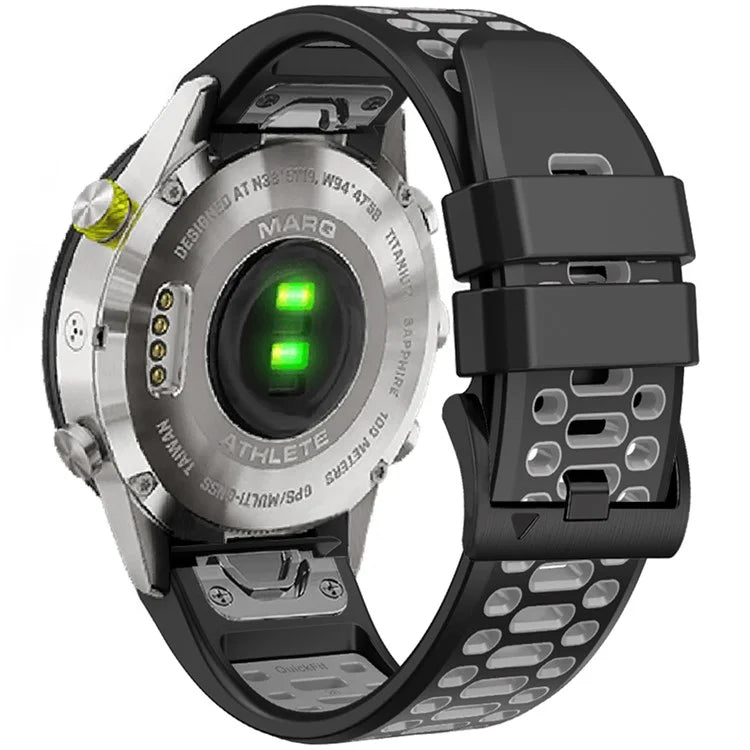 KALEBOL For Garmin Fenix 7X / 7X Pro / 6X / 6X Pro Watch Strap Quickfit 26mm Dual Color Silicone Band