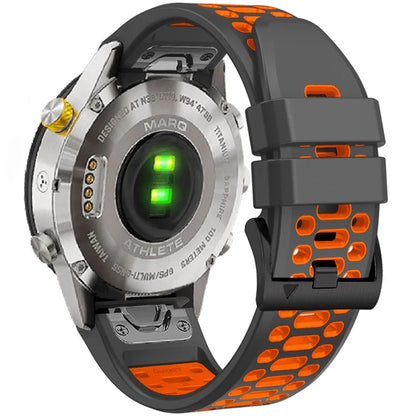 KALEBOL For Garmin Fenix 7X / 7X Pro / 6X / 6X Pro Watch Strap Quickfit 26mm Dual Color Silicone Band