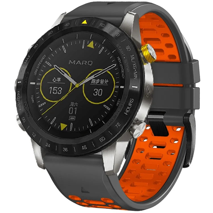 KALEBOL For Garmin Fenix 7X / 7X Pro / 6X / 6X Pro Watch Strap Quickfit 26mm Dual Color Silicone Band