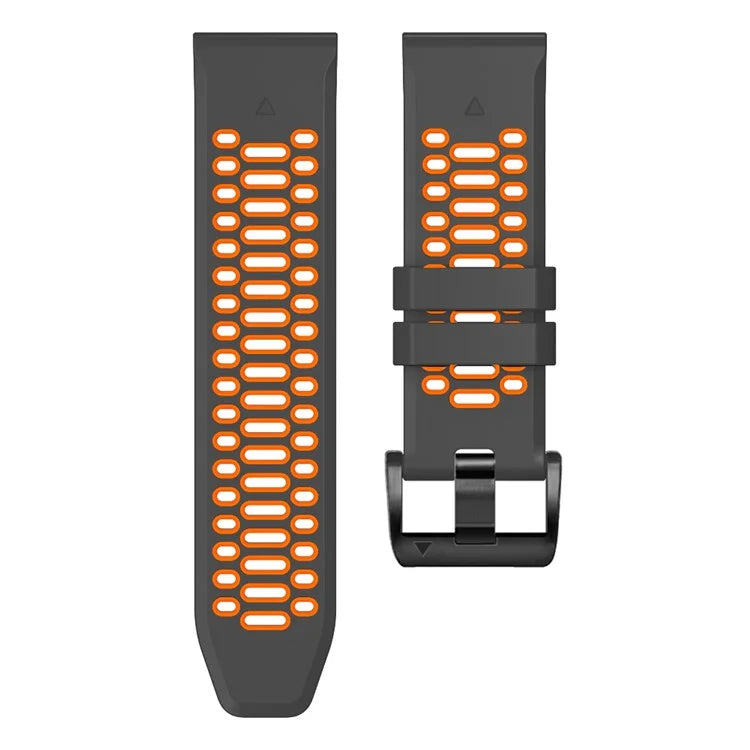 KALEBOL For Garmin Fenix 7X / 7X Pro / 6X / 6X Pro Watch Strap Quickfit 26mm Dual Color Silicone Band