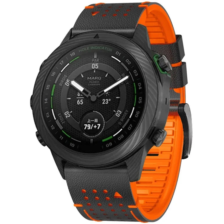 KALEBOL For Garmin Fenix 7 / 7 Pro / 6 / 6 Pro Quickfit 22mm Silicone Watch Band Dual Color Dot Holes Design