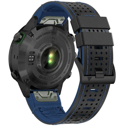 KALEBOL For Garmin Fenix 7 / 7 Pro / 6 / 6 Pro Quickfit 22mm Silicone Watch Band Dual Color Dot Holes Design