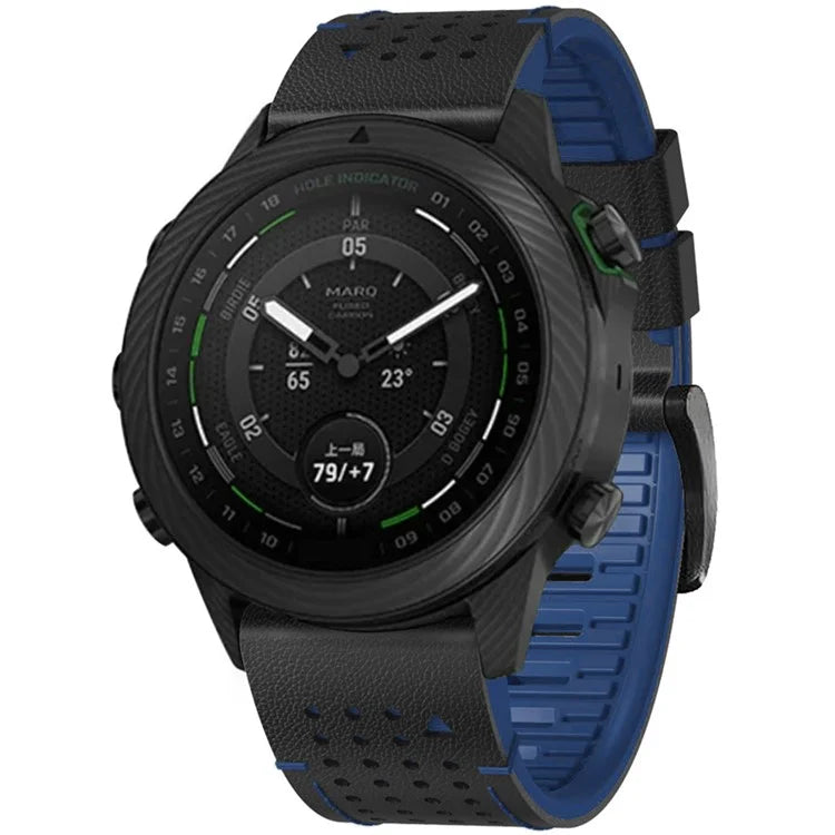 KALEBOL For Garmin Fenix 7 / 7 Pro / 6 / 6 Pro Quickfit 22mm Silicone Watch Band Dual Color Dot Holes Design