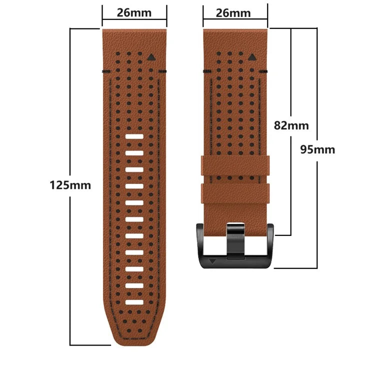 KALEBOL For Garmin Fenix 7X / 7X Pro / 6X / 6X Pro Quickfit 26mm Silicone Watch Band Dual Color Dot Holes Design