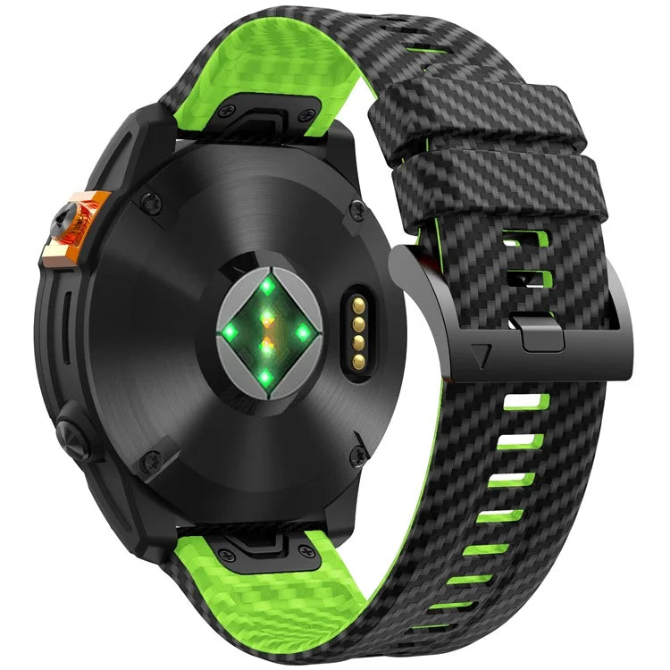 KALEBOL For Garmin Fenix 7X / 7X Pro / 6X / 6X Pro Silicone Watch Band Quickfit 26mm Carbon Fiber Texture Strap