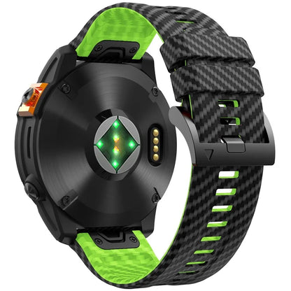 KALEBOL For Garmin Fenix 7X / 7X Pro / 6X / 6X Pro Silicone Watch Band Quickfit 26mm Carbon Fiber Texture Strap