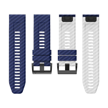 KALEBOL For Garmin Fenix 7X / 7X Pro / 6X / 6X Pro Silicone Watch Band Quickfit 26mm Carbon Fiber Texture Strap