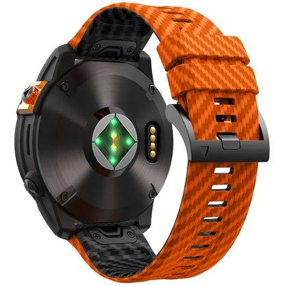 KALEBOL For Garmin Fenix 7X / 7X Pro / 6X / 6X Pro Silicone Watch Band Quickfit 26mm Carbon Fiber Texture Strap