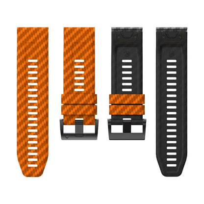 KALEBOL For Garmin Fenix 7X / 7X Pro / 6X / 6X Pro Silicone Watch Band Quickfit 26mm Carbon Fiber Texture Strap