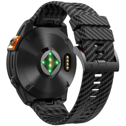 KALEBOL For Garmin Fenix 7X / 7X Pro / 6X / 6X Pro Silicone Watch Band Quickfit 26mm Carbon Fiber Texture Strap