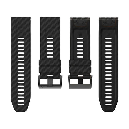 KALEBOL For Garmin Fenix 7X / 7X Pro / 6X / 6X Pro Silicone Watch Band Quickfit 26mm Carbon Fiber Texture Strap