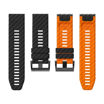 KALEBOL For Garmin Fenix 7X / 7X Pro / 6X / 6X Pro Silicone Watch Band Quickfit 26mm Carbon Fiber Texture Strap