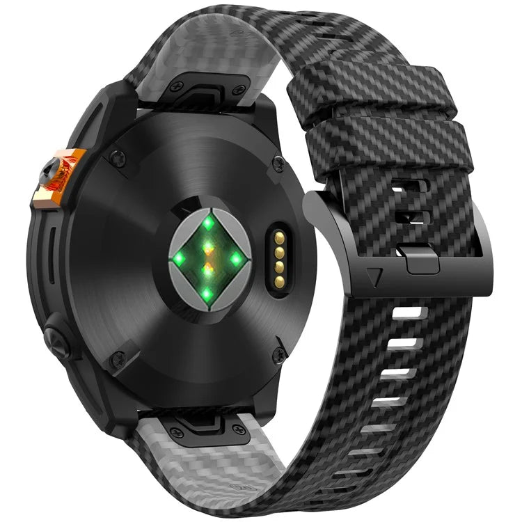 KALEBOL For Garmin Fenix 7X / 7X Pro / 6X / 6X Pro Silicone Watch Band Quickfit 26mm Carbon Fiber Texture Strap