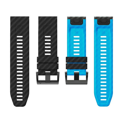 KALEBOL For Garmin Fenix 7X / 7X Pro / 6X / 6X Pro Silicone Watch Band Quickfit 26mm Carbon Fiber Texture Strap