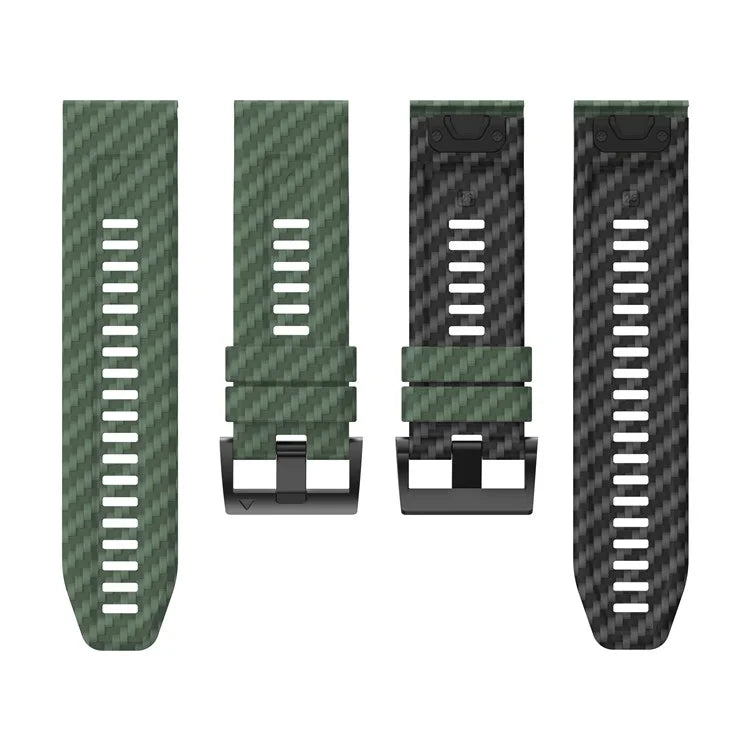 KALEBOL For Garmin Fenix 7X / 7X Pro / 6X / 6X Pro Silicone Watch Band Quickfit 26mm Carbon Fiber Texture Strap