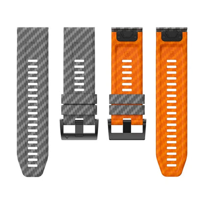 KALEBOL For Garmin Fenix 7X / 7X Pro / 6X / 6X Pro Silicone Watch Band Quickfit 26mm Carbon Fiber Texture Strap
