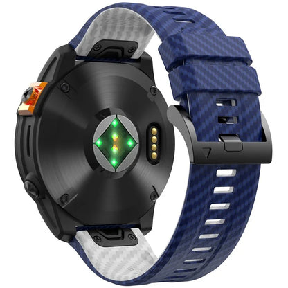 KALEBOL For Garmin Fenix 7 / 7 Pro / 6 / 6 Pro Silicone Watch Band Quickfit 22mm Carbon Fiber Texture Strap