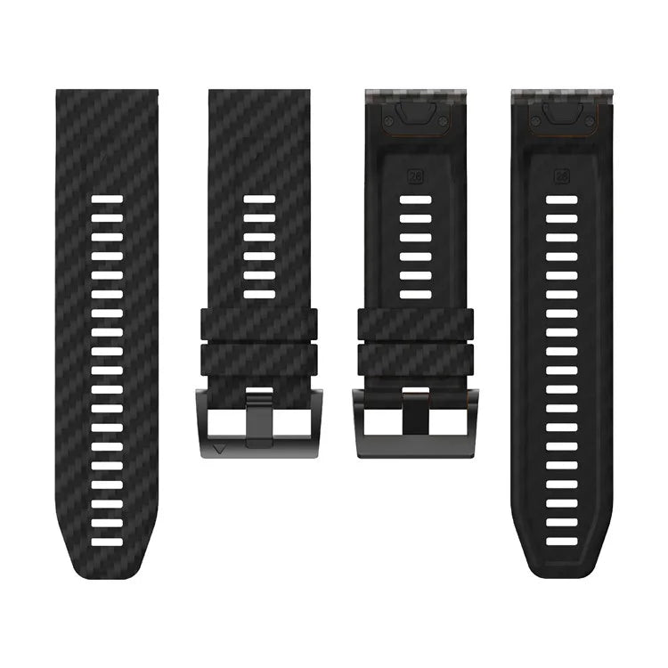 KALEBOL For Garmin Fenix 7 / 7 Pro / 6 / 6 Pro Silicone Watch Band Quickfit 22mm Carbon Fiber Texture Strap