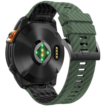KALEBOL For Garmin Fenix 7 / 7 Pro / 6 / 6 Pro Silicone Watch Band Quickfit 22mm Carbon Fiber Texture Strap