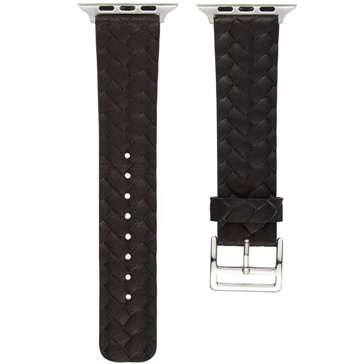 KALEBOL For Apple Watch Series 10 42mm / 9 8 7 41mm / SE (2023) SE (2022) SE 6 5 4 40mm / 3 2 1 38mm Braided Leather Watch Strap