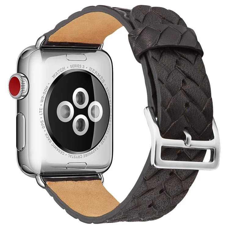 KALEBOL For Apple Watch Series 10 42mm / 9 8 7 41mm / SE (2023) SE (2022) SE 6 5 4 40mm / 3 2 1 38mm Braided Leather Watch Strap