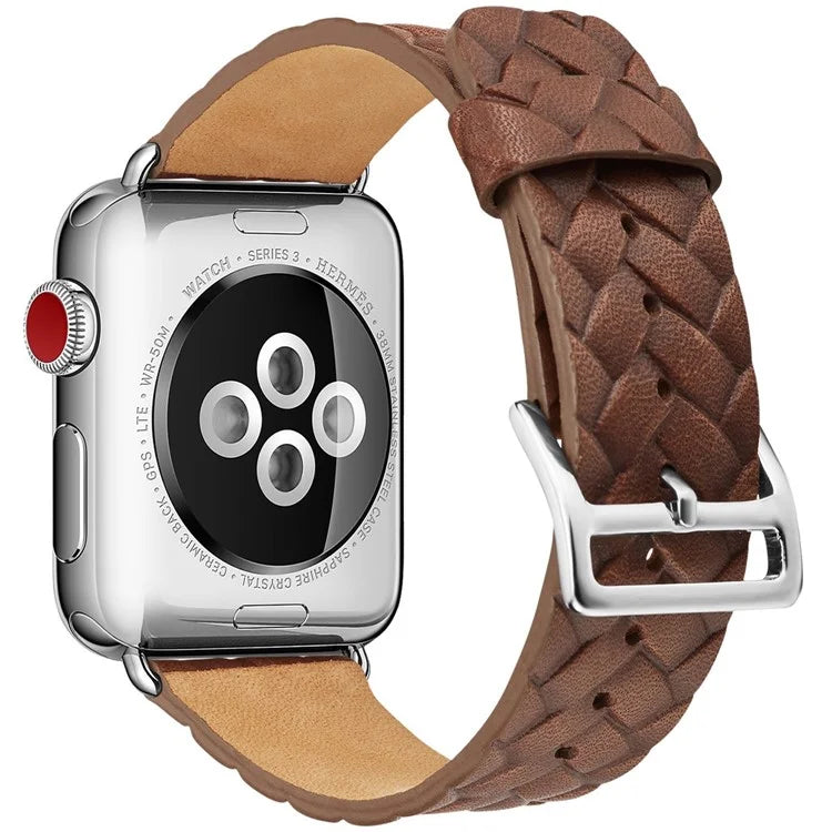 KALEBOL For Apple Watch Series 10 42mm / 9 8 7 41mm / SE (2023) SE (2022) SE 6 5 4 40mm / 3 2 1 38mm Braided Leather Watch Strap