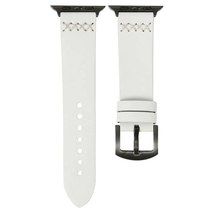 KALEBOL For Apple Watch Series 10 42mm / 9 8 7 41mm / SE (2023) SE (2022) SE 6 5 4 40mm / 3 2 1 38mm Cross-Stitch Leather Watch Strap