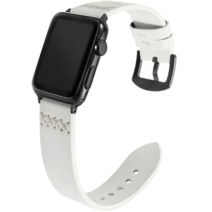 KALEBOL For Apple Watch Series 10 42mm / 9 8 7 41mm / SE (2023) SE (2022) SE 6 5 4 40mm / 3 2 1 38mm Cross-Stitch Leather Watch Strap