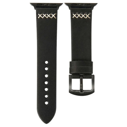 KALEBOL For Apple Watch Series 10 42mm / 9 8 7 41mm / SE (2023) SE (2022) SE 6 5 4 40mm / 3 2 1 38mm Cross-Stitch Leather Watch Strap