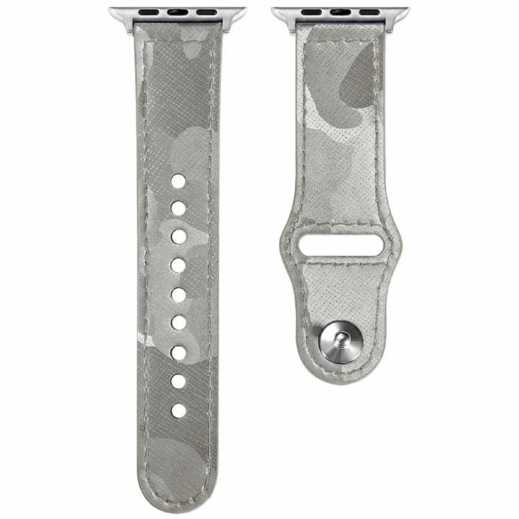 KALEBOL For Apple Watch Series 10 42mm / 9 8 7 41mm / SE (2023) SE (2022) SE 6 5 4 40mm / 3 2 1 38mm Genuine Cow Leather Strap Camouflage