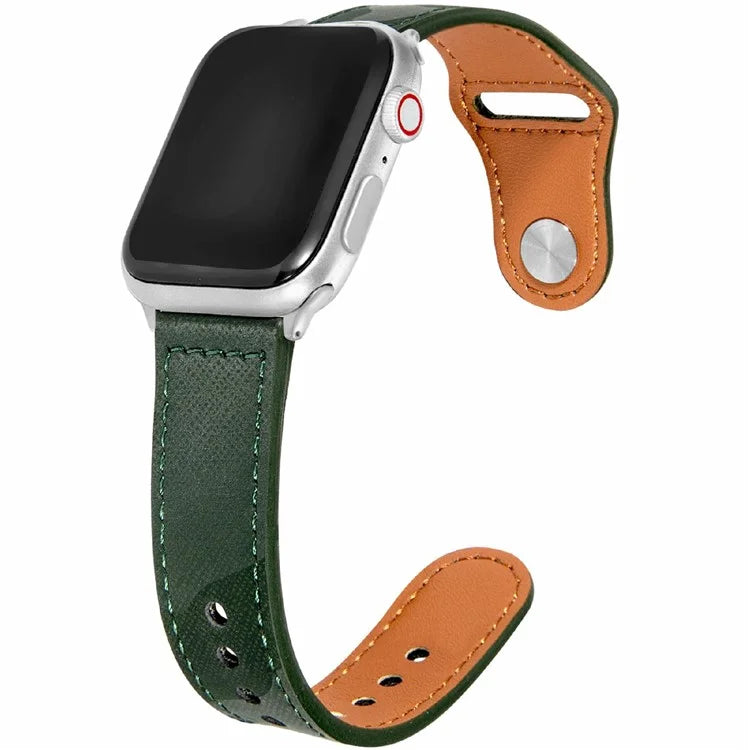 KALEBOL For Apple Watch Series 10 42mm / 9 8 7 41mm / SE (2023) SE (2022) SE 6 5 4 40mm / 3 2 1 38mm Genuine Cow Leather Strap Camouflage