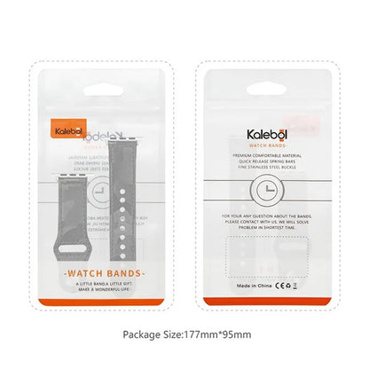 KALEBOL For Apple Watch Series 10 42mm / 9 8 7 41mm / SE (2023) SE (2022) SE 6 5 4 40mm / 3 2 1 38mm Genuine Cow Leather Strap Camouflage