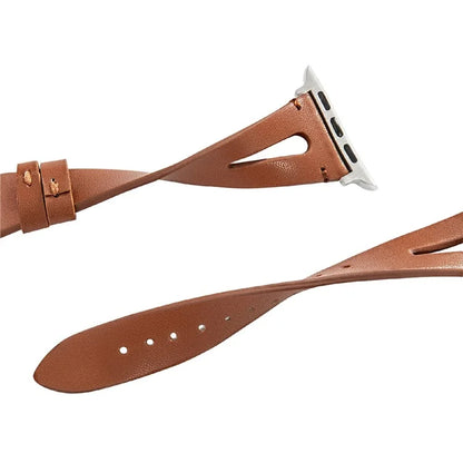 KALEBOL For Apple Watch Series 10 42mm / 9 8 7 41mm / SE (2023) SE (2022) SE 6 5 4 40mm / 3 2 1 38mm Water-Drop Genuine Cow Leather Strap