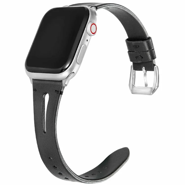 KALEBOL For Apple Watch Series 10 42mm / 9 8 7 41mm / SE (2023) SE (2022) SE 6 5 4 40mm / 3 2 1 38mm Water-Drop Genuine Cow Leather Strap