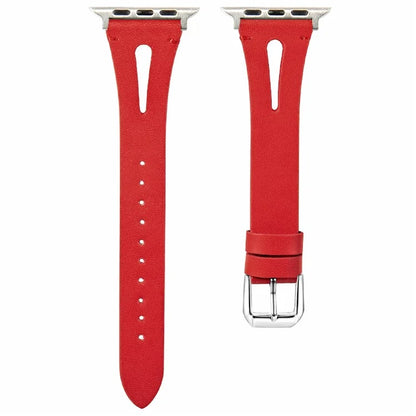 KALEBOL For Apple Watch Series 10 42mm / 9 8 7 41mm / SE (2023) SE (2022) SE 6 5 4 40mm / 3 2 1 38mm Water-Drop Genuine Cow Leather Strap