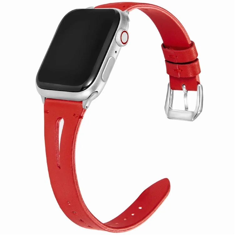 KALEBOL For Apple Watch Series 10 42mm / 9 8 7 41mm / SE (2023) SE (2022) SE 6 5 4 40mm / 3 2 1 38mm Water-Drop Genuine Cow Leather Strap